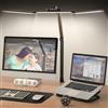 rigors Lampada da scrivania da 80 cm, con morsetto, lampada da giorno per l'ufficio, 24 W, ultra luminosa, interruttore con sensore gesto, con 5 colori, 10 luminosità, funzione di memoria per banco da