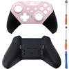 Hzxkqmil Guscio Anteriore e Posteriore Alloggiamento di Ricambio Custodia di Copertura Personalizzata Accessori per Xbox Elite Controller Series 2, Rosa + Nero