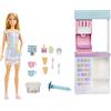 Barbie - Playset Gelateria con Bambola con Macchina per Gelato, Accessori, 2 Tipi di Pasta Modellabile, Giocattolo e Regalo per Bambini 4+ Anni, HCN46