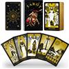 WJPC Cavaliere Oro Tarocchi Carte Con Guida Libro Set & Scatola Regalo per Principianti ed Esperti - Mazzo di Tarocchi Design Originale