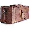 american blue Borsa da viaggio in vera pelle, stile vintage, palestra fatta a mano Marrone 24 pollici