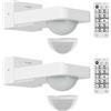 Oktaplex motion Oktaplex - Set di 2 sensori di movimento orientabili, per esterni, 360 gradi, con telecomando, sensore di movimento, IP65, 9 m, portata 230 V, colore: Bianco