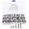 Jectse 260Pcs Set di viti piatte, M4/M5/M6 Vite a testa svasata Vite a esagono incassato, Viti a testa cilindrica con esagono incassato in acciaio inossidabile, per elementi di fissaggio per l'industria elet