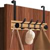 HahaGo Gancio per porta da appendere, in legno, con 6 ganci, gancio per porta, interno senza forare vestiti, asciugamani e cappelli, appendiabiti per porta, bagno, corridoio, camera da letto (spessore di 2