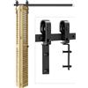 Wolfbird 3FT/91CM Binario per Porta Scorrevole Kit ferramenta per porte scorrevoli unidirezionali Nero e Rustico Porta Scorrevole Kit Piega Accessori Adatto per aperture porte 60-70 cm