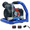 TECKZOON Compressore d'aria a Batteria, Compressore Aria Senza Olio Portatile, Pressione Massima 8 Bar, Capacità 1,5 L, Manometro, Include 2 Batterie e Caricabatterie