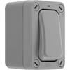 British General BG Electrical Outdoor Slim Interruttore da parete singolo con indicatore LED, resistente alle intemperie, grigio, Nexus Storm, 2 vie, 20A, IP66, WP12S