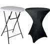 Saro Barbados Party di Tavolo, Metallo, Bianco, 80 x 80 x 110 cm + Rivestimento nero