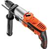 BLACK+DECKER Taladro Percutor 850W 2 VELOCIDADES, portabrocas 13mm metal, 0-1.100/3.100 rpm, 52.700 ipm. Incluye empuñadura lateral, tope de profundidad y maletín Unid: 1