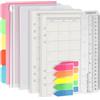 Harphia Set di quaderni formato A5, 6 fori, 90 fogli di carta con adesivi e separatori, inserti per agenda con tasche per quaderni ricaricabili in formato A5