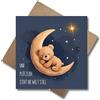WBdesignz Biglietto di compleanno con busta, motivo: orso stellato, luna, mondo silenzioso