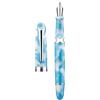 Asvine P50 - Penna stilografica a stantuffo in resina blu cielo, pennino medio, finiture argentate, collezione con custodia, set regalo