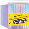 Kinmsito 25 buste con pluriball olografica, autoadesive, imbottite, con pellicola pluriball, per imballaggio (21,5 x 30 cm)