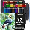 Zenacolor 72 Matite acquerellabili Pennello e Astuccio per Disegno in Metallo Scatola di Matite Colorate - Solubili, Unici e Vari, colori per adulti e bambini