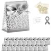 Ingrosso e Risparmio Bomboniere Anniversario Set 10 Scatoline Portaconfetti Bustina Decoro Argento Bigliettini Personalizzabili Bustine Confetti Bianco al CioccolatoNozze 25 Anni Sposi Fai da Te