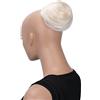 CAISHA Chignon Posticcio Treccia Hepburn-Bun Capelli Elastici Updo Biondo Bianco DC21