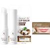 Hppsctink Set di rossetti, 2.7g Balsamo labbra al cocco e 8g Maschera labbra al cocco, Idratante e nutriente, Previene secchezza e screpolature, Lipsticks
