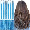 WENNALIFE Pennello per Capelli Azzurro Cielo, 120 cm, Tinsel 1200 Ciocche, Set di Brillantini per Festival, Feste e Ragazze