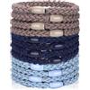 REEKNOKOL 12 pezzi elastici per capelli boho 'elastico' per donne e ragazze 'capello' nessun danno sottili/spessi/lunghi (blu)
