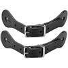 Zerodis 1 Paio di Cinturino Speronato Accessori per Equitazione Vera Pelle Fatta a Mano Cinturino Sperone Equestre Cintura in Pelle per Equitazione[Nero]