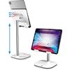 COOPER TabHolder, Supporto Tablet Regolabile in Altezza 7-10, Stand iPad da Scrivania Premium, Supporto Portatile per Monitor 15,6-17 con Inclinazione 270°, per iPad, Kindle, Samsung - Bianco