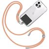 TBOC Cordino Catenella Laccio Strap Porta Cover [Arancio Chiaro] con Toppa di Fissaggio [Nero] Telefono Cellulare da Collo - Tracolla Catenina cordini Accessori Telefoni Universale Laccetti