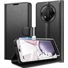 Eirltiy Cover per Honor Magic 7 Lite Portafoglio Pelle PU Premium, Custodia Scomparti Carte Antiurto Protettiva Case con 1 Vetro Temperato, Nero