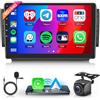 Rimoody 8 Core 4G+64G Wireless Carplay Android Autoradio 2 Din per Peugeot 2008 208 2012-2018 10.1 Pollici Autoradio con Android Auto Navi GPS WiFi Mirror Link Bluetooth FM/RDS/DSP/SWC Telecamera Posteriore