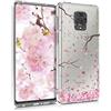 kwmobile Custodia Compatibile con Xiaomi Redmi Note 9S / 9 Pro / 9 Pro Max - Cover Silicone TPU - Protezione Back Case - Pioggia di petali rosa/marrone scuro/trasparente
