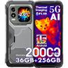Blackview Xplore 1 Pro 5G Rugged Smartphone Termocamera, 36GB+256GB/2TB Android 15 Telefono Robusto 20000mAh, 64MP+50MP AI Camera, 6.78 FHD+ Doppio Display, IP68/IP69K/4G/NFC/OTG/GPS/FM, Nero