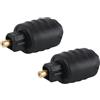 WANGCL Adattatore audio ottico Toslink da 3,5 mm femmina a jack Toslink nero da 2 pezzi