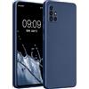 kwmobile Custodia Compatibile con Samsung Galaxy A51 Cover - Protezione Back Case Morbida - Silicone TPU Effetto Metallizzato Blu Metallizzato