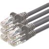 1aTTack.de 5m - gris - 5 pièces - CAT5 Câble Ethernet Set - Câble Réseau RJ45 | câble de Patch | LAN Câble |CAT 5e |100 MHz | compatible avec CAT 6 / CAT 6a / CAT 7 | pour le switch, routeur, modem, Patchpannel, point d'accès, panneaux de brassage