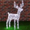 BAKAJI Renna Natalizia Luminosa Addobbi Arredo per Esterno Giardino 80 Luci LED Bianco Freddo Addobbi 3D Natale Cavo 8mt Struttura in Metallo con Timer Altezza 80 cm