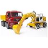 Bruder Mezzo cantiere Bruder LIEBHERR Camion Man e Escavatore, modello 02751, per gioco