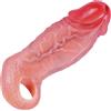 Umania Fodera per pene realistico extra grande, 16,5 cm riutilizzabile, diametro 5,3 cm, con anello spesso per scroto, allargatore del pene, per ritardare l'eiaculazione, giocattolo sessuale maschile