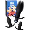 MySecretCase Analesex Toys Kit Set di 3 Dilatatori Anali Plug Anale-Dilatatore Vibratore con Telecomando Sexytoysys Coppia Dilatatore Ano per Uomo Progressivo Butt Plug Anale Sexytoysys Donna