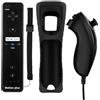 QUMOX Bluetooth Telecomando Wii, 2 in 1 Motion Plus Integrato Remote di Gioco Controller con Custodia in Silicone e Cinturino da Polso per N. Wii e Wii U Nero per Nvidia Shield