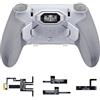 eXtremeRate BEYOND Remap Kit per ps5 Edge Controller, Display OLED & Cover Grip Ergonomici & 4 Palette Tasti Posteriori Rimappabili, Back Paddle Accessori per ps5 Edge Joystick, Grigio