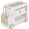 FANTASK Scaffale per bambini auto, scaffale giocattolo con ruote e 2 ripiani, scatole portaoggetti, organizer per giocattoli, scaffale per cameretta dei bambini, sala giochi, 73 x 42 x 56 cm