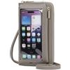 GOIACII Borsa a tracolla per telefono da donna, portafoglio da viaggio con touch screen, piccolo, A04-grigio