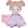 LeyaDoll Bambola morbida(12''), bambola bambina ideale come regalo bambino 1 anno, regalo di battesimo e Natale per bambina e neonati Sakura-Girl-Purple