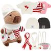 Kunaxku Capybara Peluche Set,23cm Peluche Capybara Bambola,simpatici peluche Capibara,peluche per bambini con vestiti e accessori,per la casa a forma di animale di peluche per il soggiorno (10PCS)