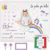 ANDY & HELEN Coperta Mesi Neonato 100% Cotone Made in Italy con Segnamesi - 103x135cm - Unicorno