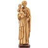 DRW Figura San Jose Resina imitazione legno chiaro dipinto a mano 5 x 5 x 20 cm