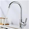 XWIHTR Rubinetto miscelatore monocomando per lavello, rubinetto in acciaio inox per cucina calda e fredda a 360°, antigoccia con rubinetto muto per lavabo per verdure (cromo-h)