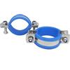 NOVSINO Fascetta per tubo flessibile in acciaio inox resistente con cuscino in gomma, supporto rigido multiuso senza mani, ID 63 mm, confezione da 2