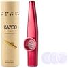 Wandic Kazoo in lega di alluminio con 3 membrane diaframma da bocca, con scatola regalo vintage oro type 1 Rosso