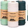 YESLUSY Corda Macramè Set, 3 mm x 100 m Filo Macramè in Cotone Premium per Artigianato, Piante Sospese, Decorazioni Bohémien, Cestini Sospesi, Appendini per Piante