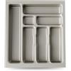 LouMaxx Portaposate per cassetti larghi cm, portaposate cm, prodotto in Germania, grigio con scomparti e angoli stabili, infrangibile e durevole (grigio argento, 47,3 x 42,6 cm - 7 scomparti)